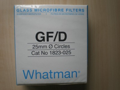 کاغذ صافی گلاس میکروفیبر گرید FD/D سایز 25 میلیمتر ساخت Whatman  انگلستان