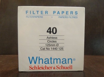 Whatman 1440-125 Ashless Grade 40 Quantitative Filter Paper, Diameter: 12.5cm, 