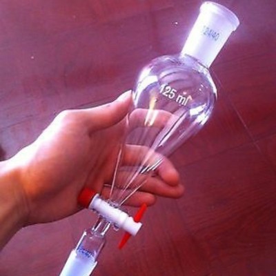 Separatory Funnel, 125 mL, 24/40 Joints Chemistry Lab Glassware