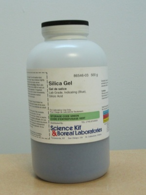 Silica gel, indicating (blue) 500 grams sealed #3