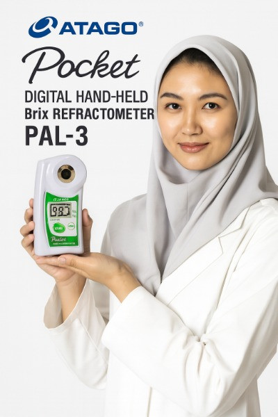 رفراکتومتر دستی دیجیتال با بریکس 	0.0 to 93.0 Brix دیجیتال مدل PAL-3 ساخت شرکت آتاگو ژاپن
