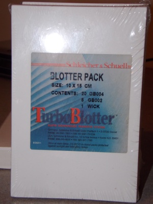 SCHLEICHER&SCHUELL BLOTTING PAPER SIZE 10X15CM 20 GB004 8 GB002 1 WICK NEW