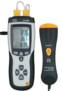 ترمومتر تماسی دو کاناله دیتالاگر دار : ST-8891