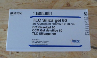 ورق TLC سیلیکاژل 60 پشت آلومینیومی ابعاد 5*10 سانتیمتر کد 116835 مرک
