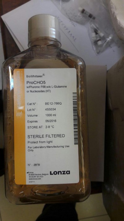 ProCHO5 w/Pluronic w/o L-Gln or HT, 1L	BE12-766Q Lonza