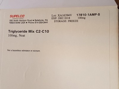 17810 Supelco Triglyceride Mix C2 - C10, ampule of 100 mg (Neat) 