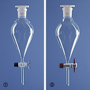 قیف جداکننده 2000ML با شیرتفلونی (فرم گلابی) ساخت کمپانی MBL انگلستان کد FST274