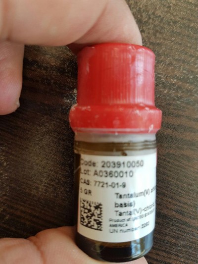  Tantalum(V) chloride, 99.99%, (trace metal bas) 5gr / کد 203910050