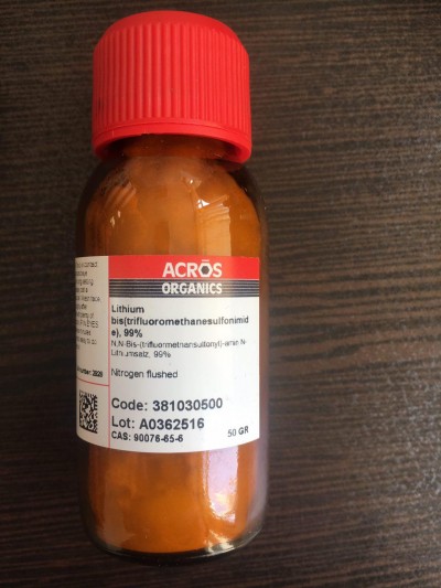 50گرم  (Lithium bis(trifluoromethanesulfonimide  /  کد 381030500