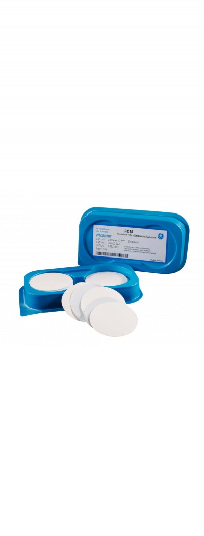 Whatman 10410206, Regenerated Cellulose Membrane (RC55), 0.45 um pore size, 25 mm circle (100 pcs)