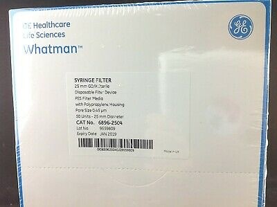 Whatman 6896-2504 Syringe Filter 25mm GD/X Disp. FLT Device 0.45um 50pk SEALED