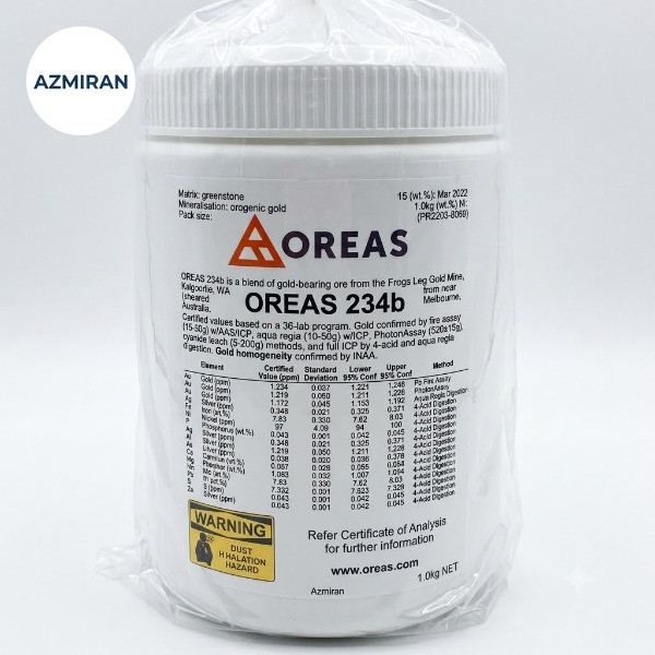 خرید CRM OREAS 234b | استاندارد مرجع گواهی‌شده طلا Greenstone برای کنترل کیفیت آزمایشگاه