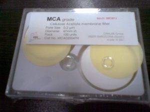 ممبران فیلتر - استات سلولز سایز 0.45 میکرون 47 میلیمتر کد MCA045047H ساخت کمپانی CHMLAB اسپانیا بسته 100 عددی