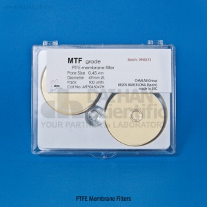 ممبران فیلتر  PTFE  تفلونی 0.2 میکرون 47 میلیمتر کد MTF020047H ساخت کمپانی CHMLAB اسپانیا