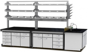 سکوی دوطرفه تمام کابین MDF همراه با کابین سینک 