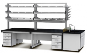 کابینت (سکوبندی وسط) آزمایشگاه دوطرف کشو 